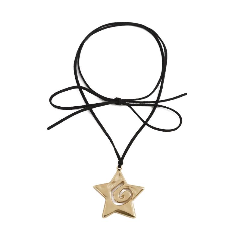 Punk Conch Pendant Necklace for Women Girls Gothic Sweet Cool Star Sun Pendant Adjustable Rope Chain Choker Chains Y2k Jewelry