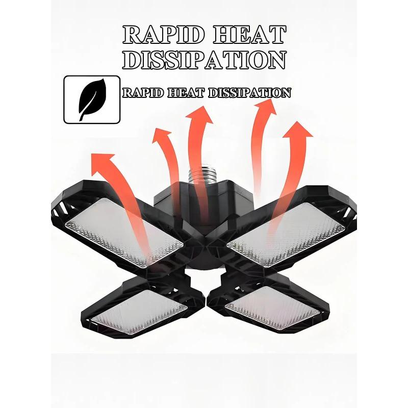 Portable LED Garage Light Bulbs 40W 60W 80W Foldable Super Bright Garage Lighting LED Shop Work Light With Adjustable Panels E27/B22 Screw Socket