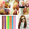 Women's Multi-Color Long Straight Synthetic Clip Extensions Piece In Hair
