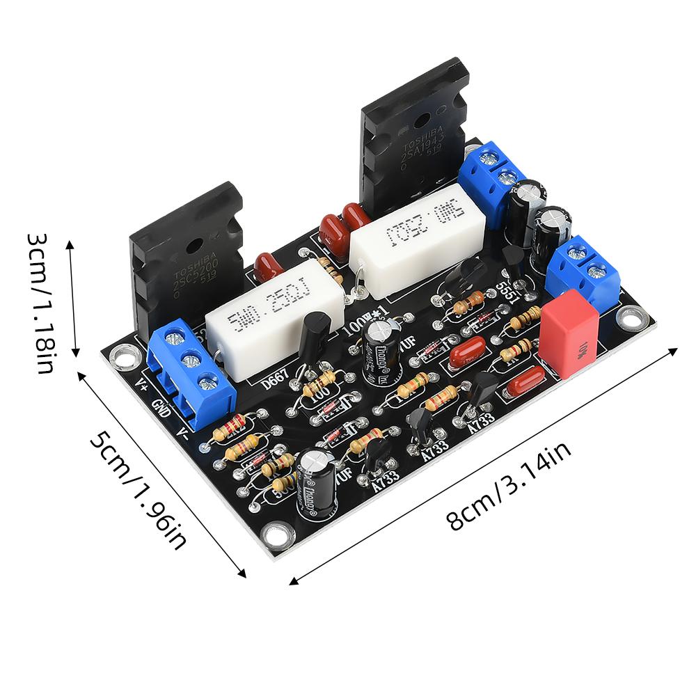 100W 2SC5200+2SA1943 Mono High Power Post Stage Amplifier Board DC 10V-45V HIFI Audio Amplifier Module