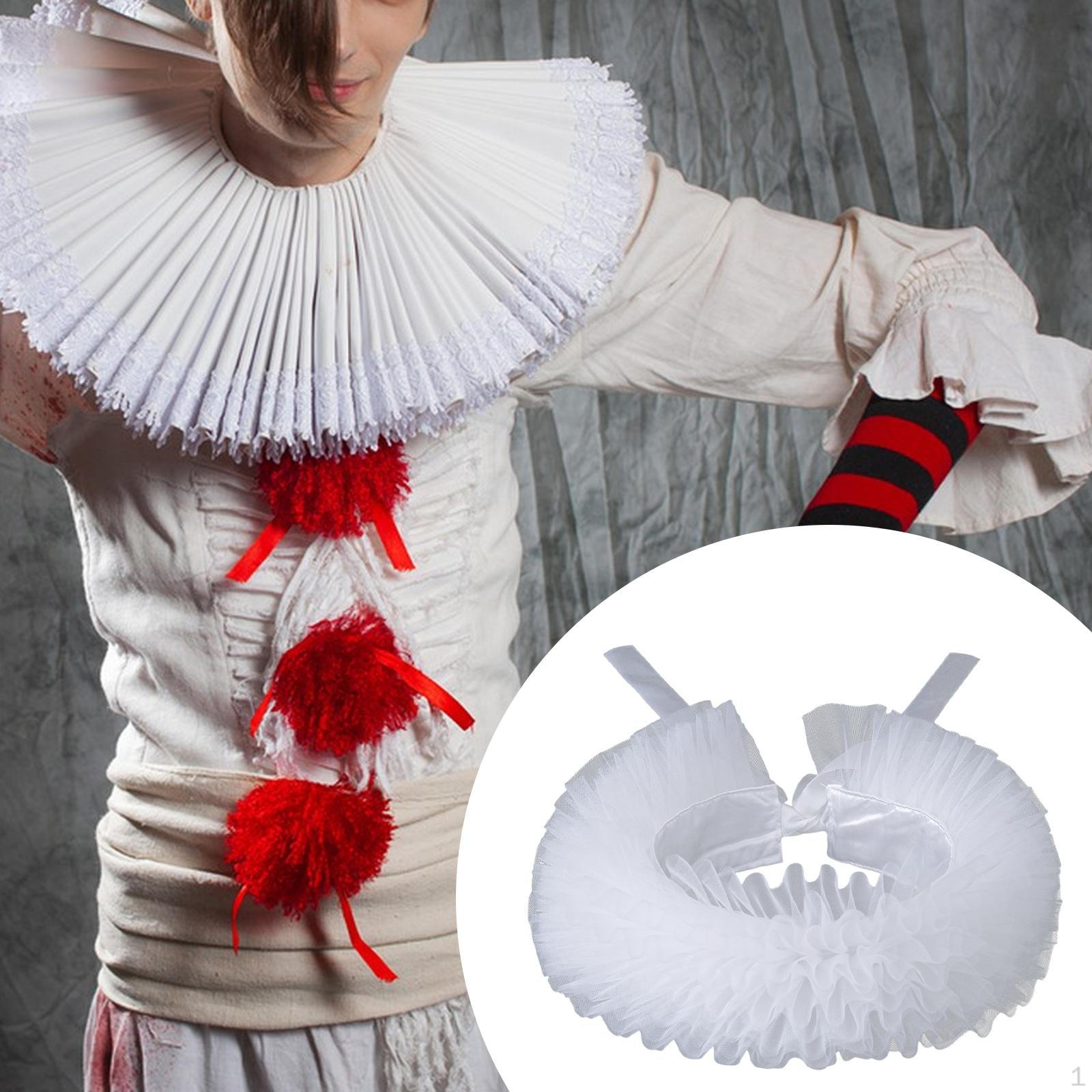 

Ruffle Collars Clown Neckwear for Halloween Stage Performance белый