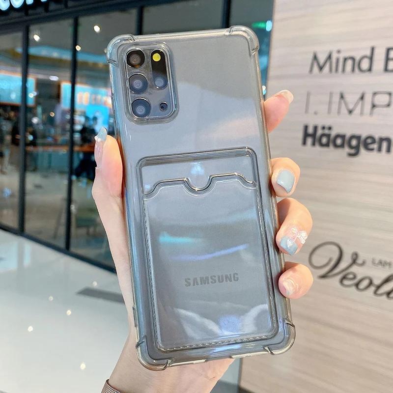 

Card slot silicone case for Samsung Galaxy S24 FE S24FE S21FE S23 ultra S22 S20 S21 + plus A12 A13 A22 A32 A33 A52 A53 4G cover S24