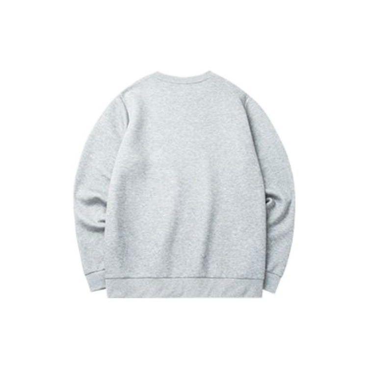 Anta Felpa con scollo a girocollo tinta unita logo serie di allenamento da uomo Grigio 152217723-4