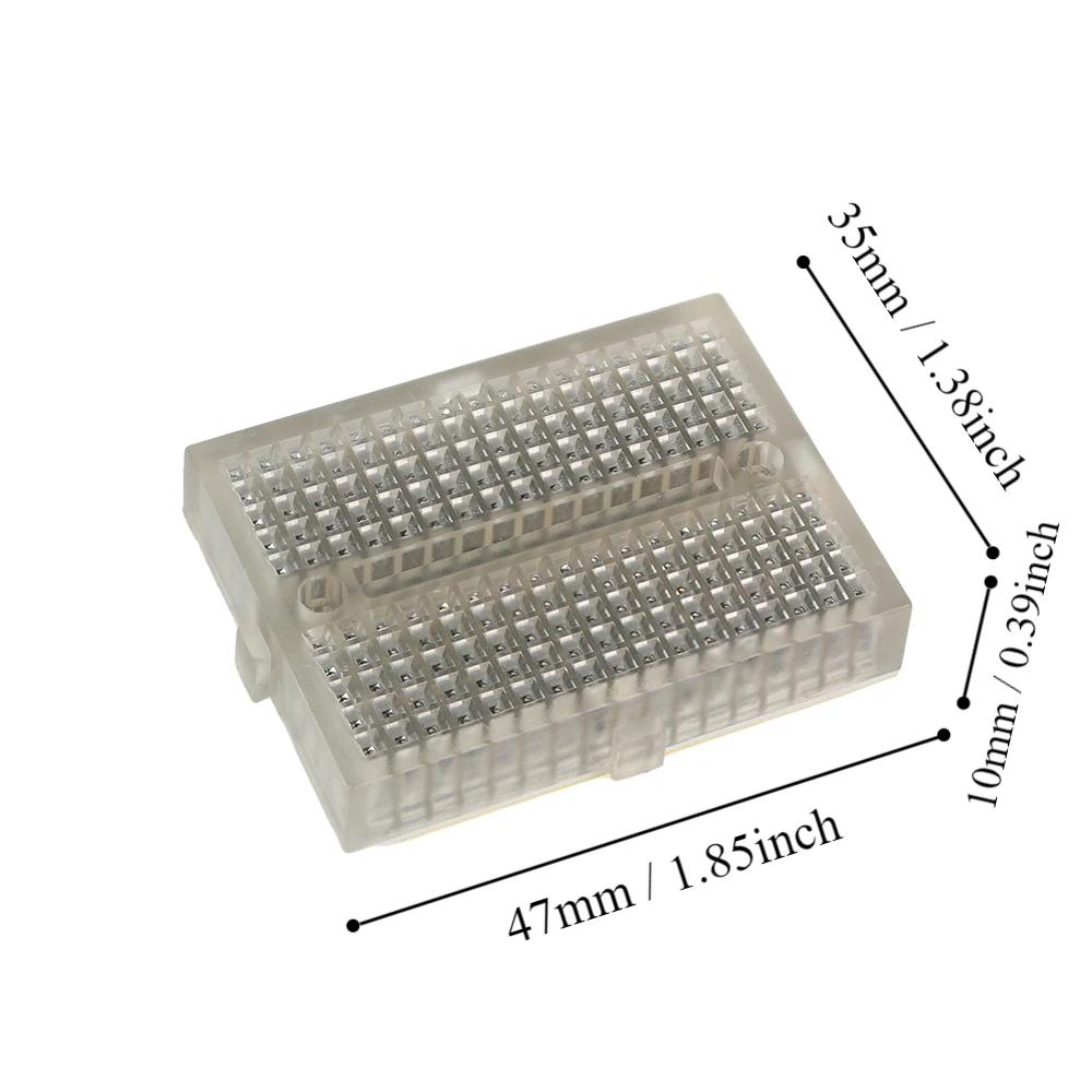 SYB-170 Mini Solderless Prototype Breadboard 170 Tie-points Mini Board 35x47mm Black Red Yellow Blue Green for Small DIY Kits