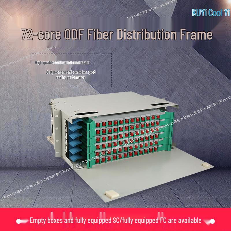 72-Core Fiber Optic Distribution Frame with 19-Inch Integrated Splice & Sub-Rack
