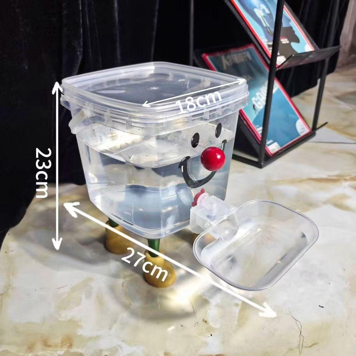 Pet Water Dispenser Cat Water Fountain Plug-in Thickened Dog Automatic Water Dispenser Water Feeding Bucket Chicken Feeding Large Capacity 【3L】 (Red+Yellow)