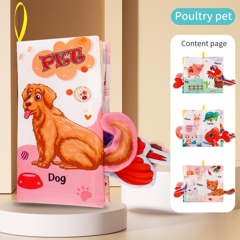 Touch and Feel Crinkle Book for 0+ Months Early Development Interactive Soft Toy for Baby Strollers