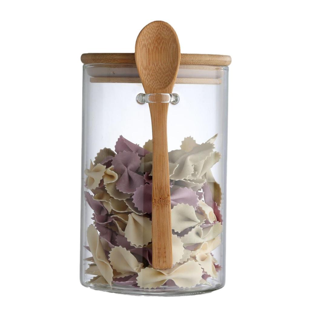 Glass Kitchen Seasoning Jar Set with Spoon – Includes Salt and Spice Storage Containers Sealed for Freshness