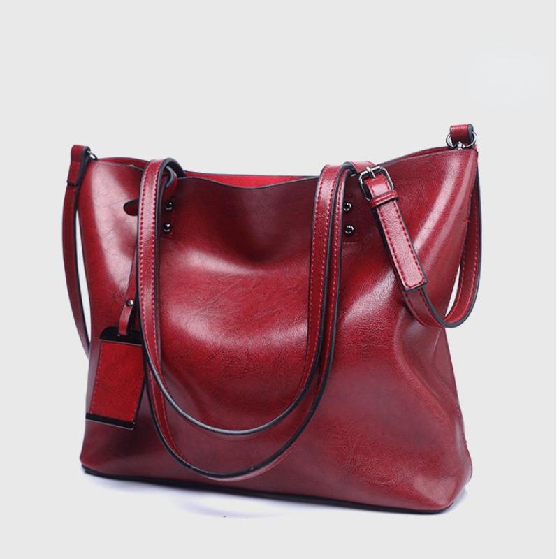 Moda feminina bolsas tote leve couro do plutônio bolsa de ombro retro cera óleo lidar com bolsa