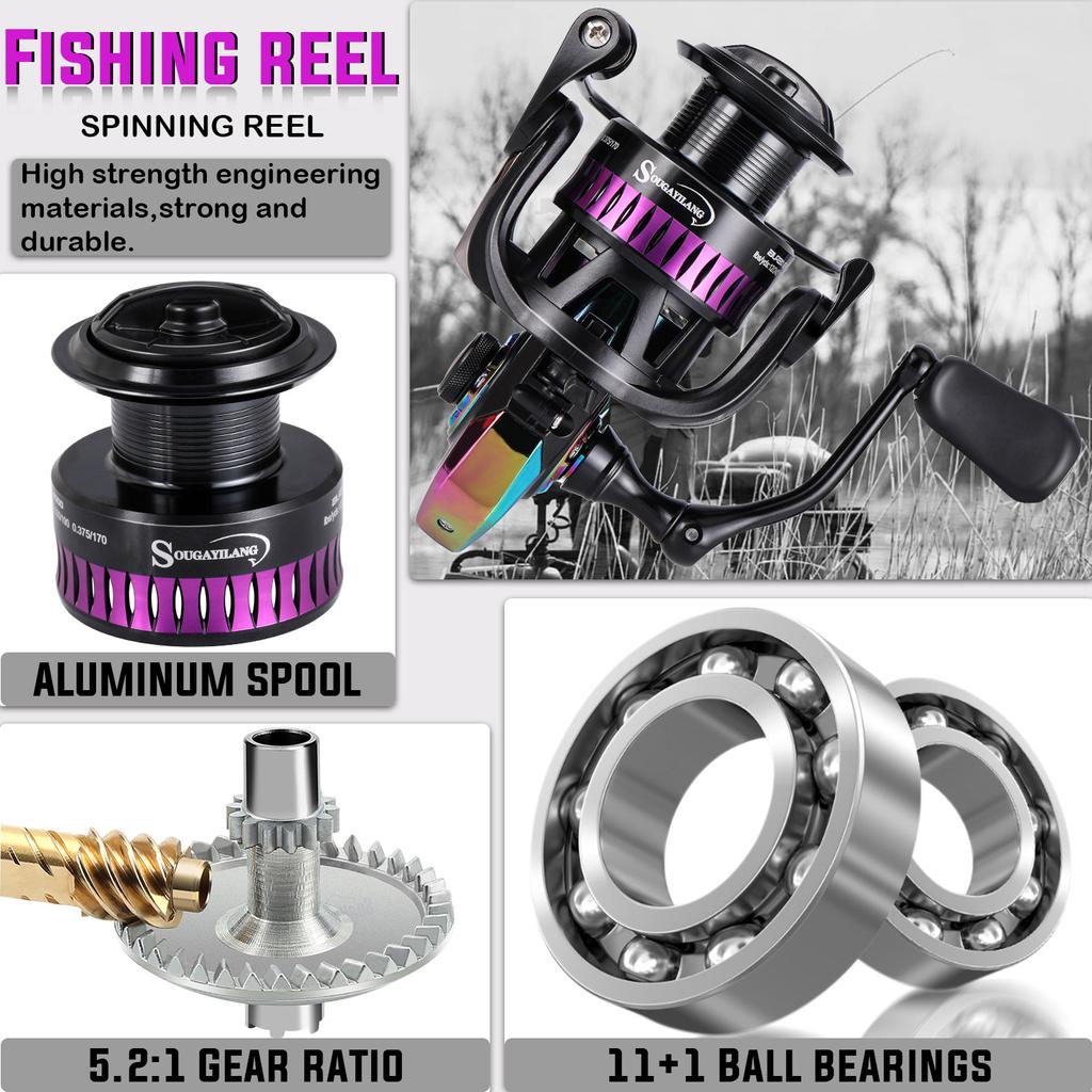 SOUGAYILANG Fishing Reels 11+1BB Spinning Reel Metal 1000-4000 Left/right Carp Fishing Reel Fishing Gear