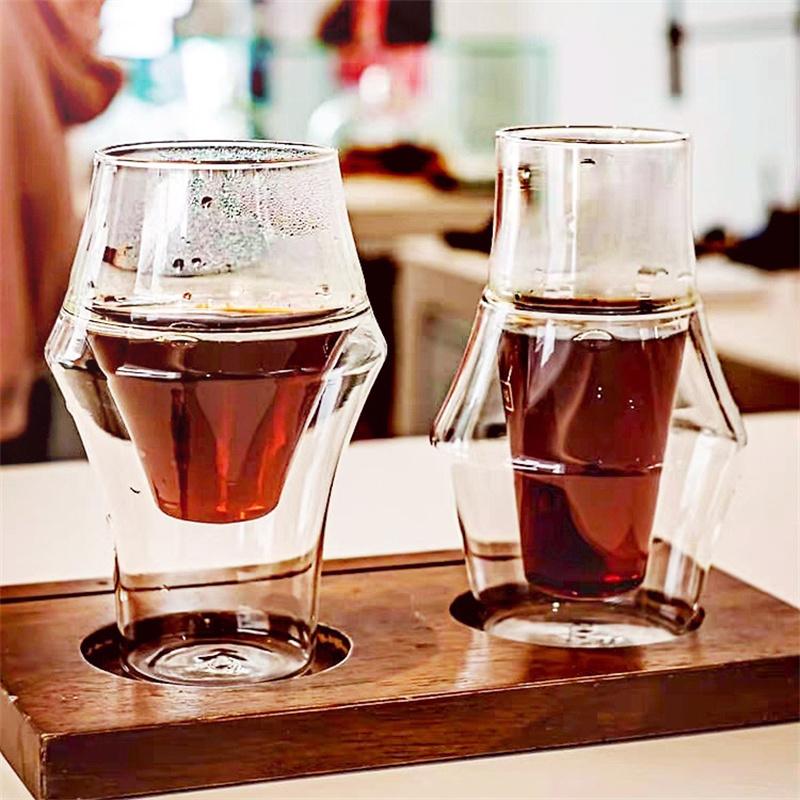 Dubbelväggig glas espressokaffemugg transparent högt borosilikatglas te latte vinglas bar barista café tillbehör