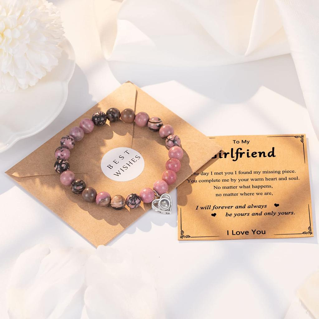 I Love You 100 Language Bracelet Couples Gifts for Girlfriend, My Love, Soulmate, Anniversary Valentines Day Birthday Bracelets