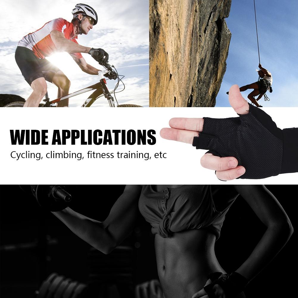 1 Pair Breathable Anti Slip Half Finger Gloves for Outdoor Cycling Climbing Sports(Black)