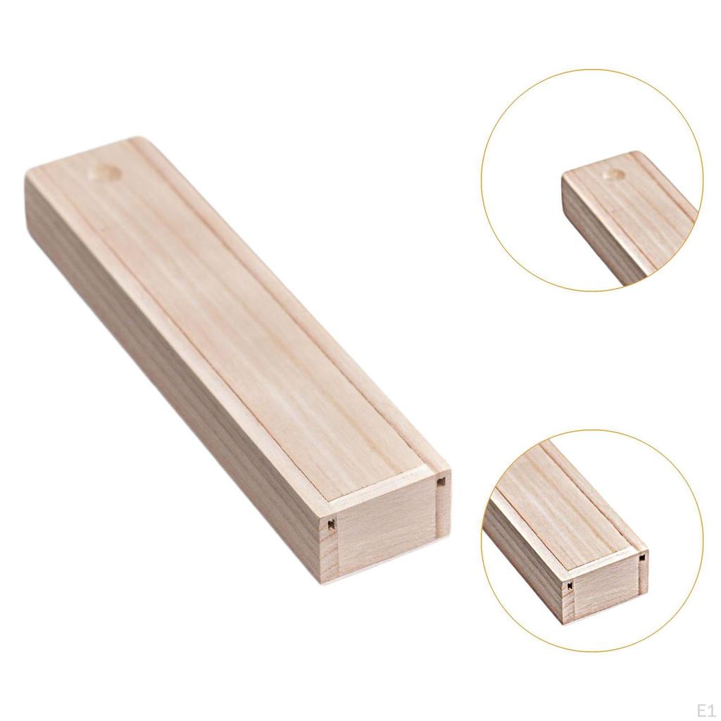 Holzkiste mit Schiebedeckel Geschenk Schmuckkästen Behälter Leer Stift DIY Bastelkoffer