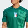 Adidas Italy Pre-Match Jersey Printed Round Neck Short Sleeve Soccer Shirt Men Tops Dark-Green IW7950