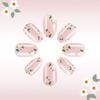 Square Press On Nail Flower Fake Nail Glues On Nail Artificial Acrylic Nail 12 Size 24pcs Stick On Nail for Women Girls