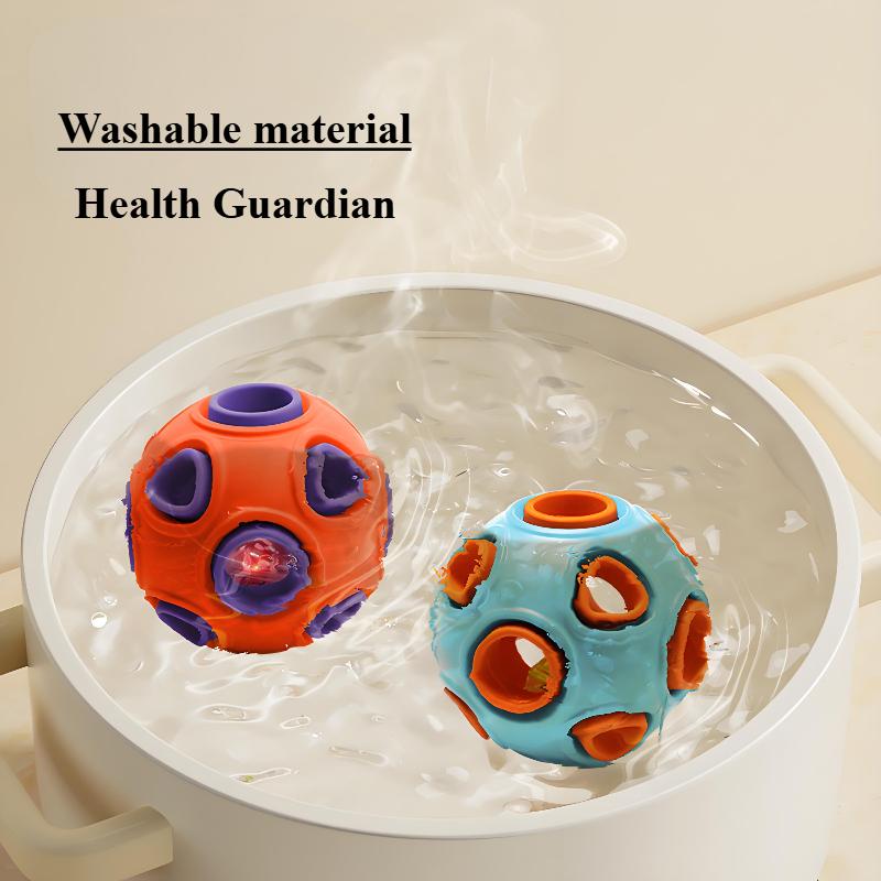 Double-layer dog toy ball, natural rubber, self-cleaning teeth, molar teeth, leaking toy ball