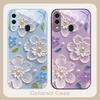 Creme Reis weiße Blüten Für Samsung A20 30 22 23 24 25 26 A31 32 33 34 A35 42 A50 51 52 53 54 55 56 70 71 72 73 Glas Handyhülle