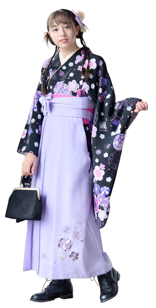 Promoce Hakama Kamélie Základní škola Japonská Promoce Spodní prádlo s polovičním límcem Hakama Obi s polštářkem Obi Pas Švestkově černá x