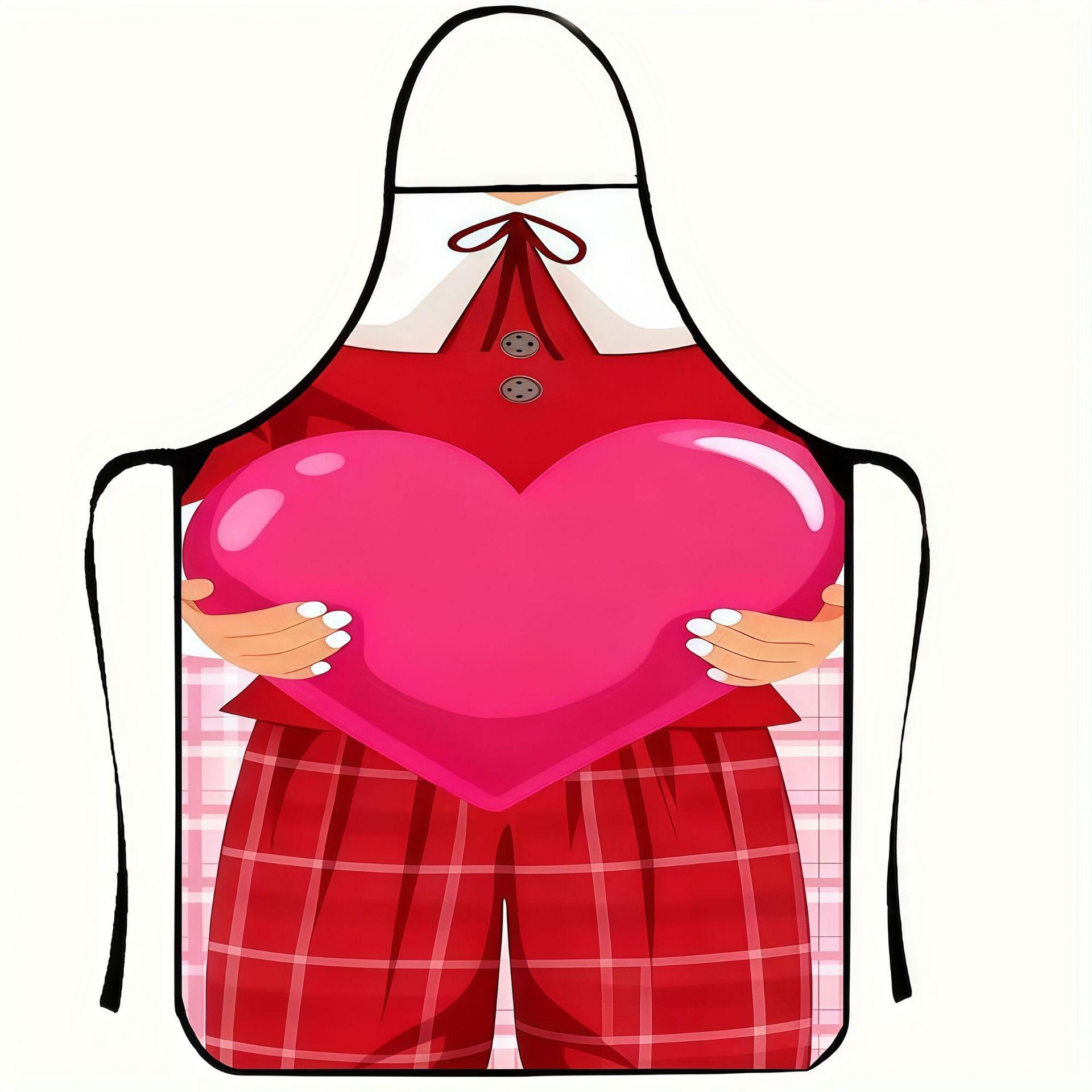 Valentine s Day Series Printed Thick Kitchen Apron - A Popular Product That Is Stain-resistant Apron. One Size