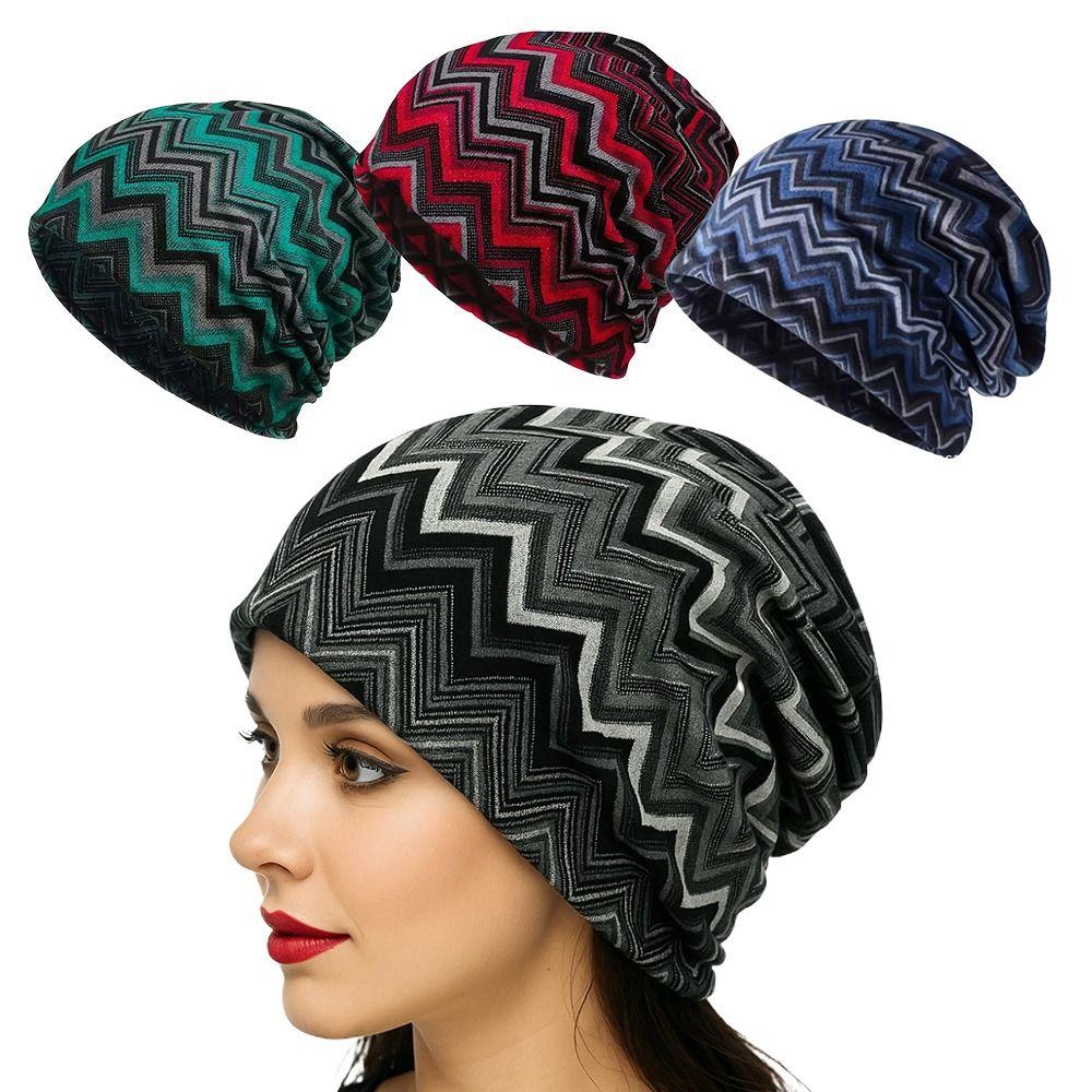 Contrasting Colors Pullover Hat Plaid Print Casual Hedging Cap Autumn and Winter