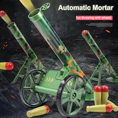 Conjunto de brinquedo de morteiro infantil com rodas, lançador de foguetes automático simulado, canhão italiano, arma de brinquedo infantil, presente de aniversário