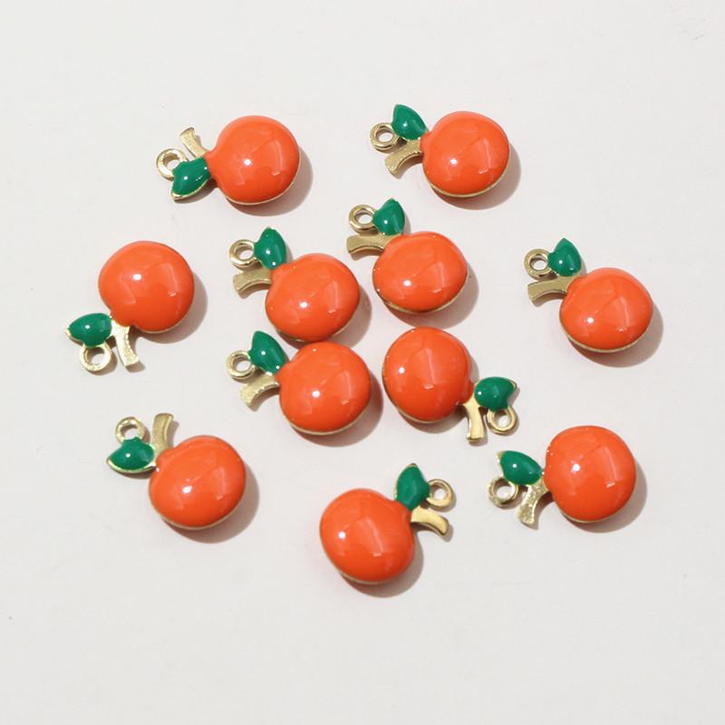 20pcs 11x8mm Stainless Steel Enamel Fruit Cherry Apple Charms Pendant for Earrings Necklace Bracelet DIY Jewelry Accessories