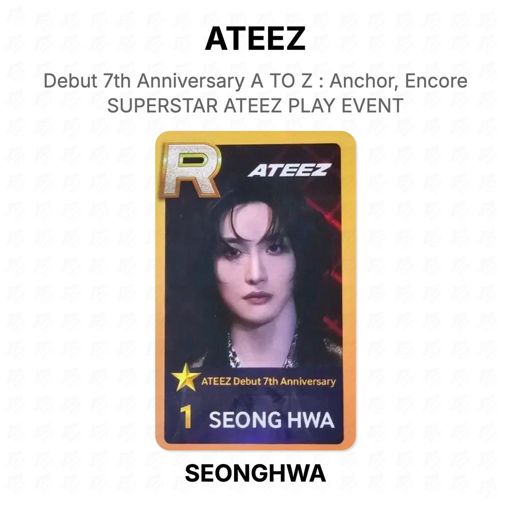 ATEEZ 7e Jubileum Debuut A tot Z : Anker, Encore SUPERSTER ATEEZ PLAY EVENEMENT Officiële Fotokaart