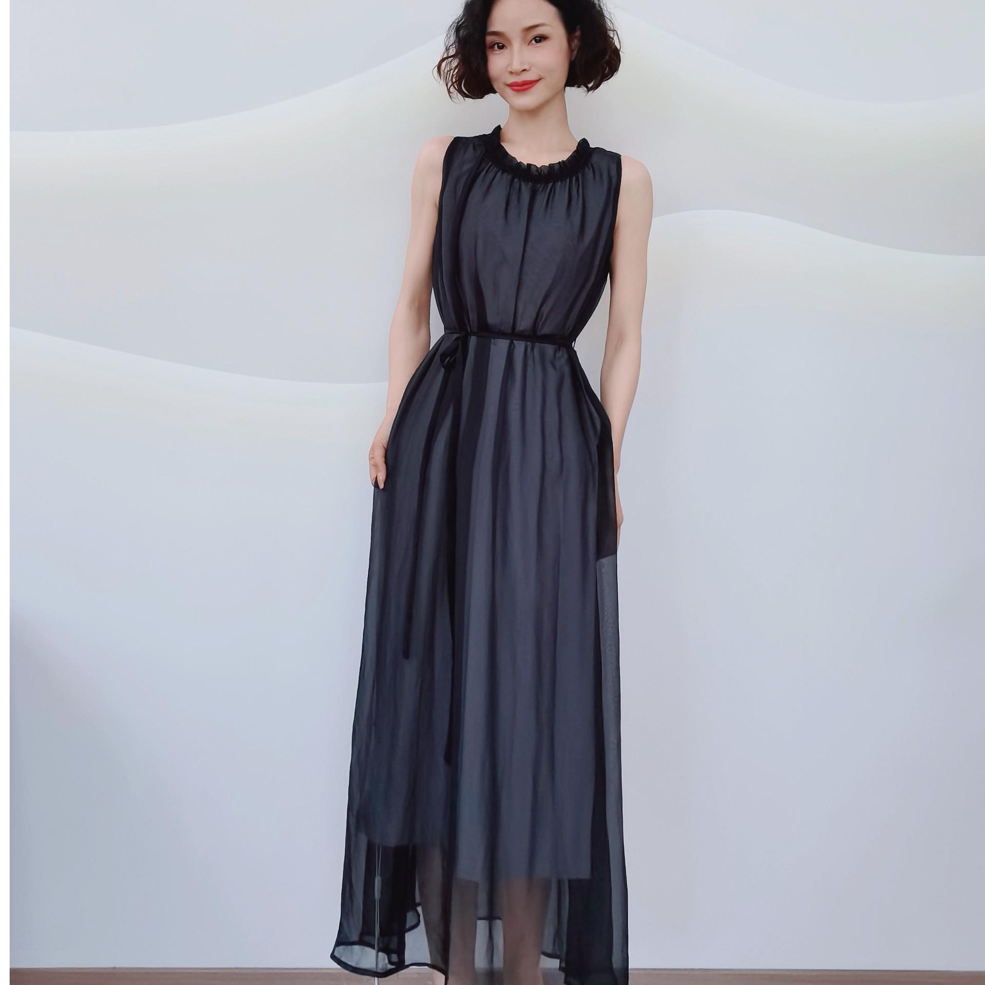 

Летнее платье 2023 года без рукавов с оборчатым воротником M 90-110 lbs