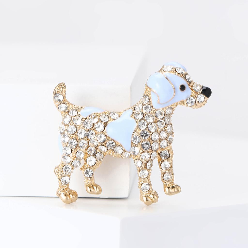 Elegant Dog Brooch Charm Animal Pin Dog Brooch Pin Sparkling Lapel Pin Alloy Texture Suitable for Stylish Backpack