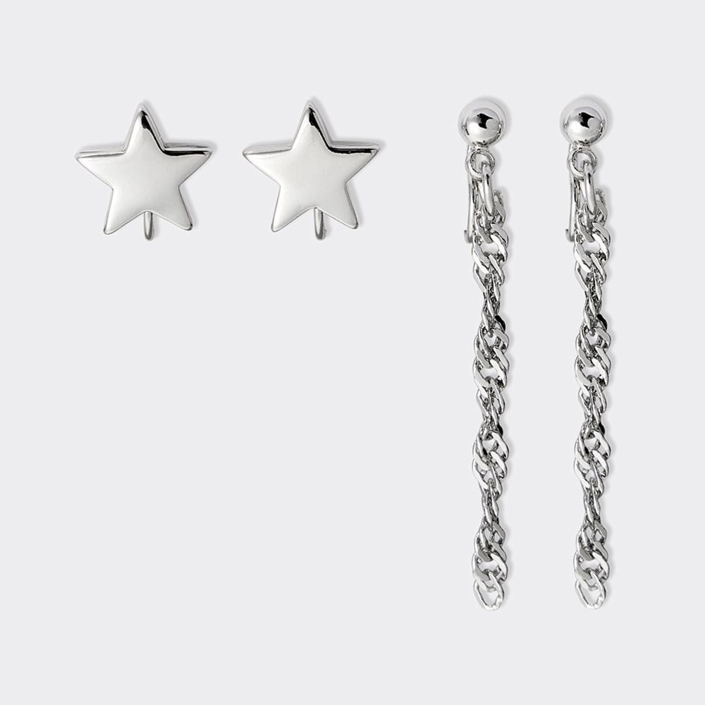 

Серьги GU by Uniqlo Star Naro без отверстий, 2P