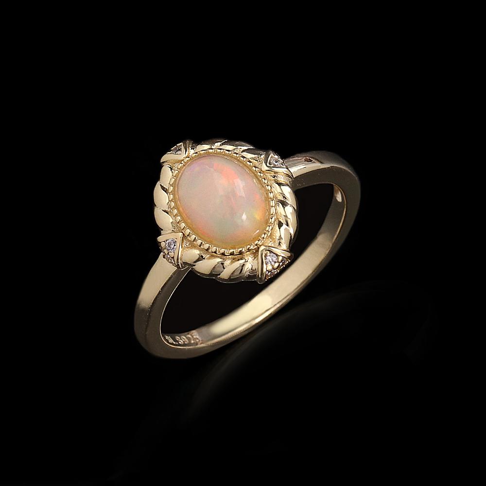 

Gorgeous 925 sterling silver women s Ring Colorful Natural Oval 6*8mm Ethiopia Opal fine jewelry for Engagement and Wedding gift US RING SIZE:6#