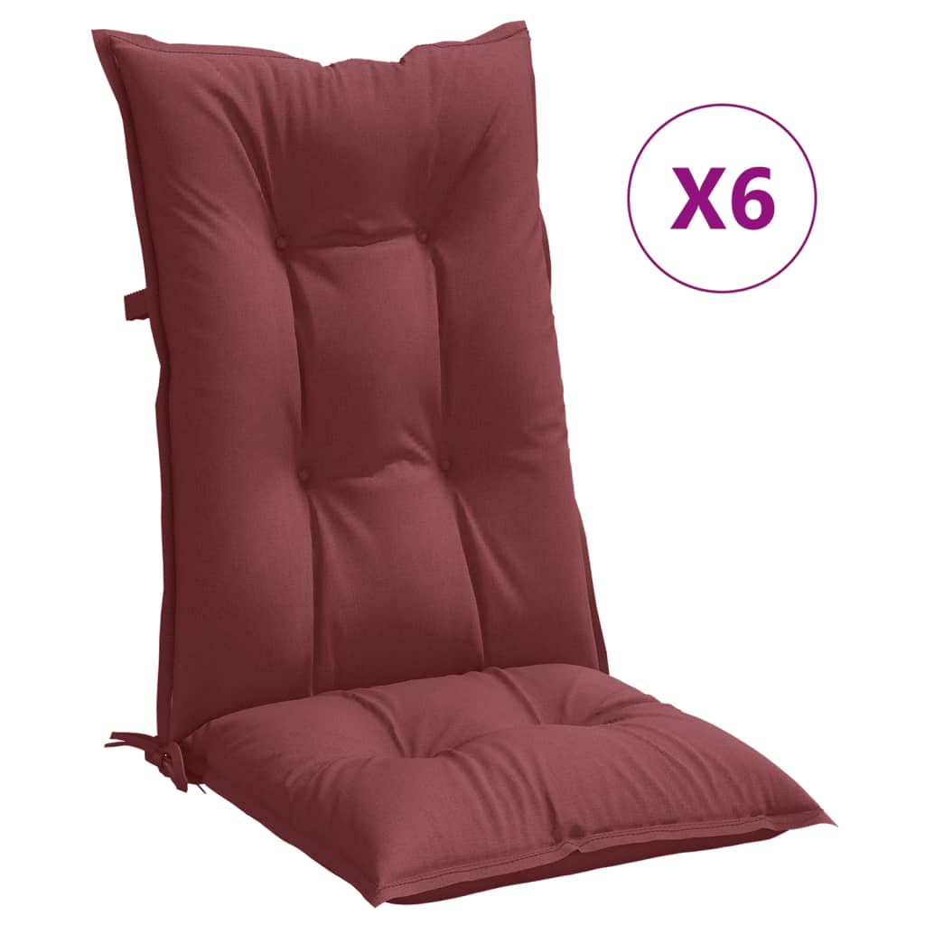 Hochlehner Cushions 6 Pcs Melange Burgundy 120 X 50 X 7 Cm Fabric