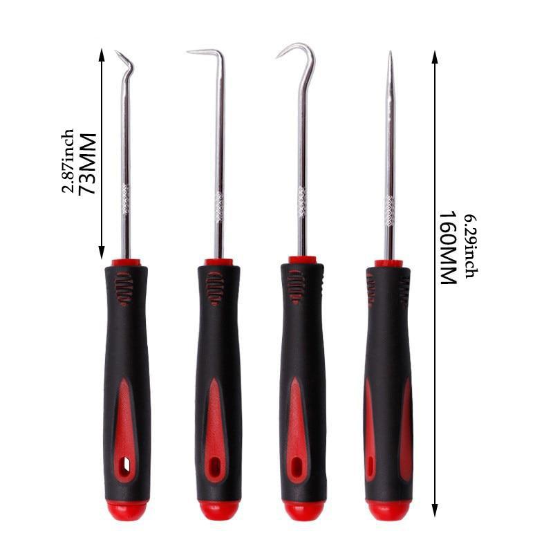 4 Pieces Long Pick & Hook Set Gasket Puller Pick Tools for Removing Car Auto Oil Seal O-Ring Seal