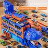 Foldable Track Dinosaur Foldable Truck Toy Transforming Molded Racing Cars Dinosaur Transport Truck Toys Metal Mini Cars