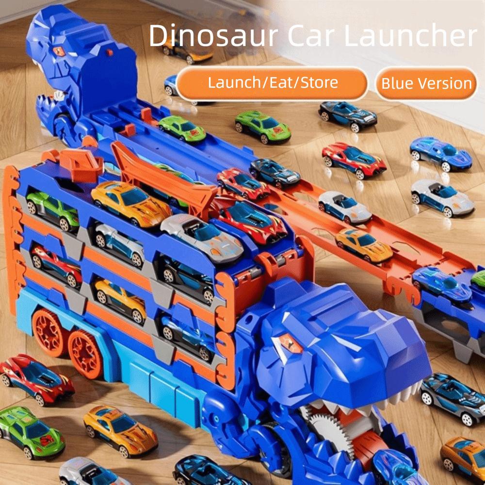 Foldable Track Dinosaur Foldable Truck Toy Transforming Molded Racing Cars Dinosaur Transport Truck Toys Metal Mini Cars