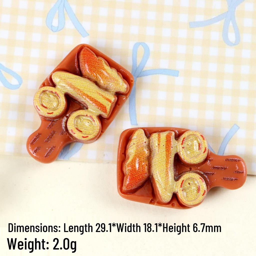 Miniature Resin Food Toys: Bread, Donuts, Refrigerator Magnets, Hair Clips, Kitchen Accessories.