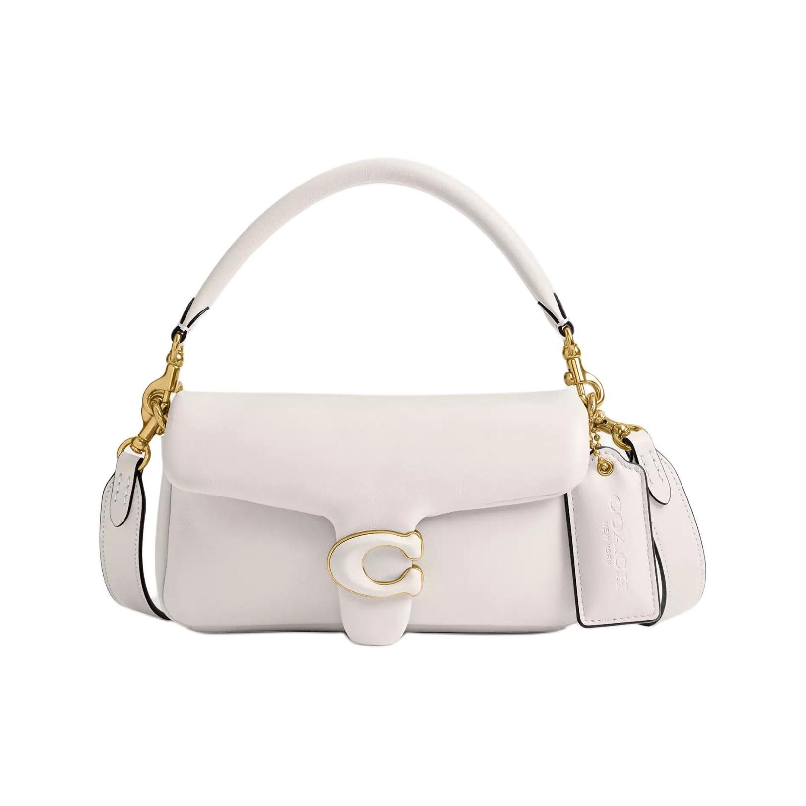 

Coach Pillow 20 Magnetic Closure Napa Leather Crossbody Shoulder Bag Small Women handbags Brass Chalk-White CR703-B4FHA Basic Set (Bag+Dust Bag)
