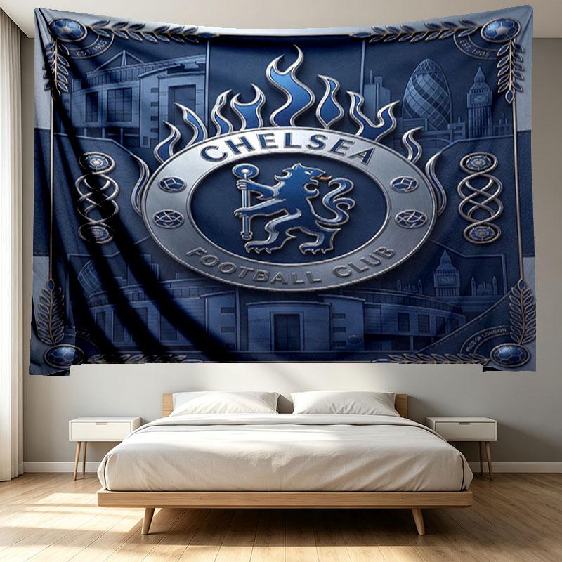 Chelsea FC Print Tapestry - Portable Wall Decor Cloth, for Home, Dorm, Travel, Bedroom, Living Room - Ideal Birthday Housewarming Gift