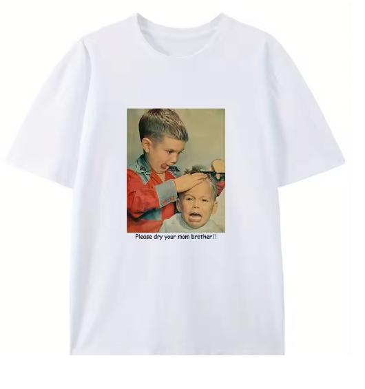 Please Do Not Tshirt Mess My Hairstyle Printed Mens Niche Round Neck Tshirt Mens Casual Comfortable Tshirt Summer Clothing