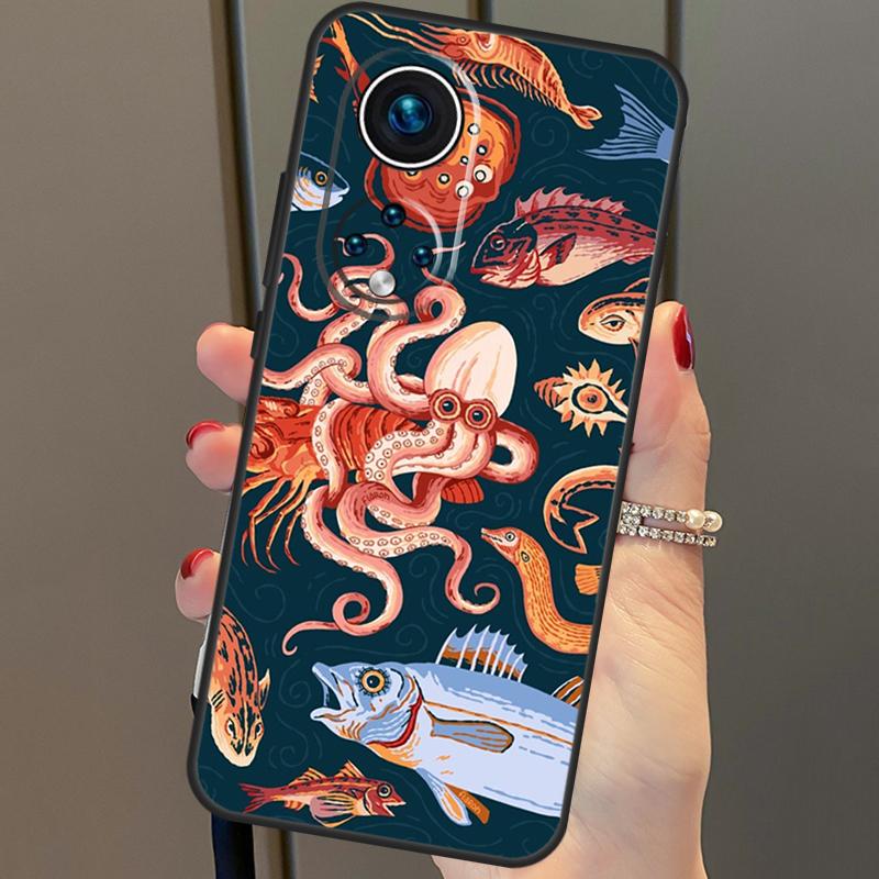 Marine Life Ocean Octopus Case For Honor Magic 6 Pro 5 Lite 50 70 90 X6 X7 X8 X9 Honor X6a X7a X8a X9a X8b X9b Cover