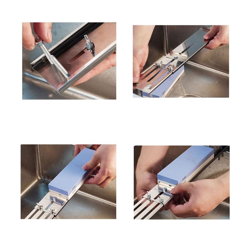 Schleifsteinhalter mit Flügelmutter, praktische Spülbrücke zum Schleifen von Steinmesserschärfer-Unterstützung, Küchenbedarf