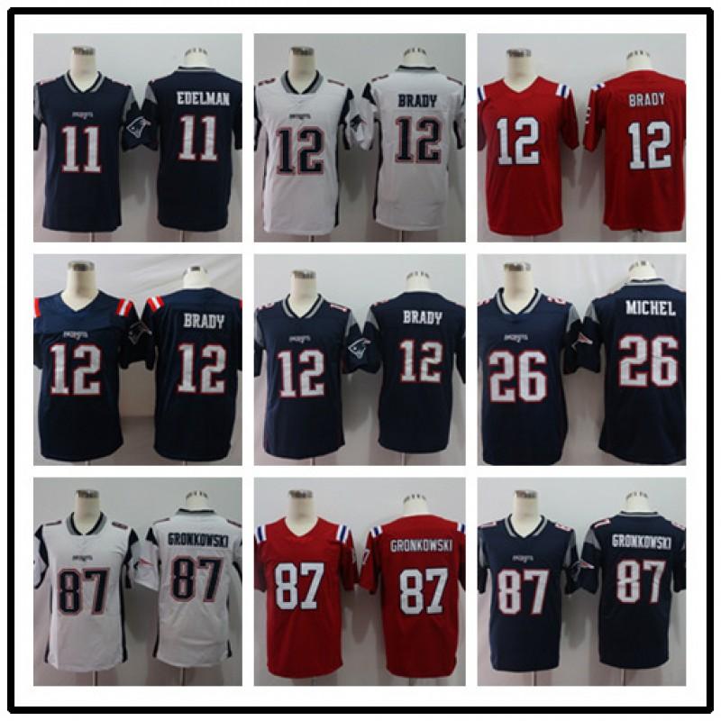 American Football Jersey Patriots Team 12 Brady 87 11 Legacy Edition Unisex Cotton Sport Shirt Fans Training