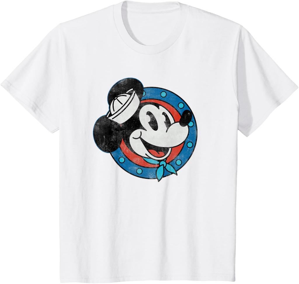 Hot Fashion Unisex Cruise Sailor Mickey Mouse Distressed Retro Vintage T-Shirt S-4XL Four Seasons