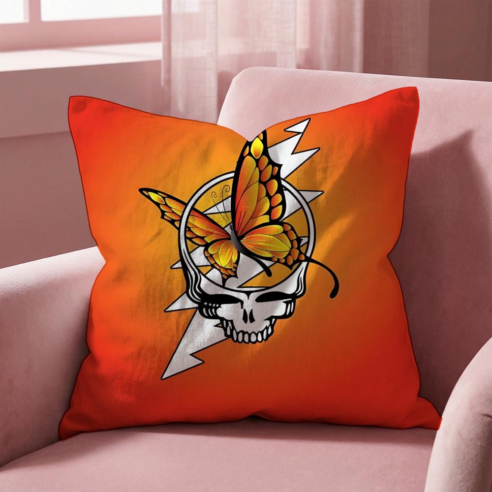 Grateful Dead Rock Band Cushion Cover Multi-Scene Pillow Cover for Home & Car - Reversible, Soft & Durable for Daily Use