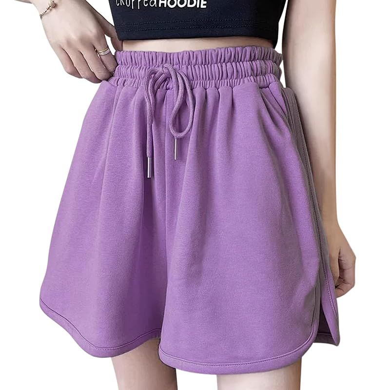 

shorts ladies sports shorts summer [Legs lengthening effect, length for easy movement, elastic, pocket included] half pants room wear Soft Thin Sweat