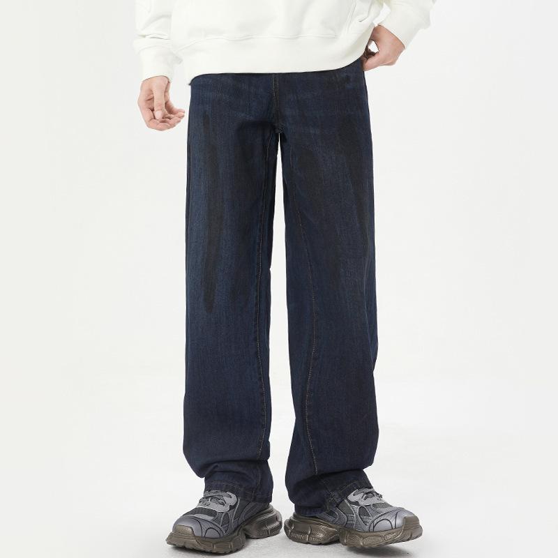 

Осень Новые Американские Грязные Джинсы Мужские и Женские с Широкими Брюками. XXXL