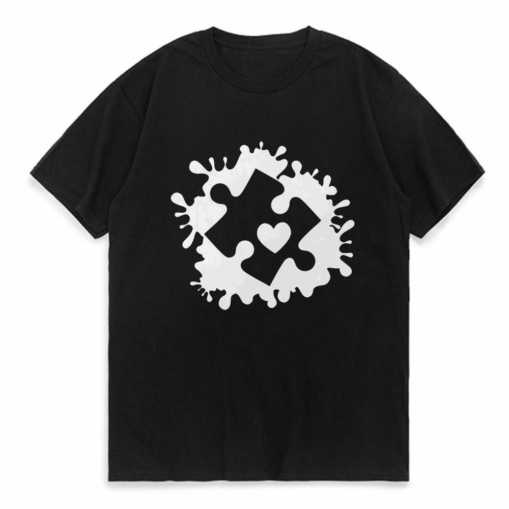 Autism Awareness Print Tshirt For Men Women Summer Breathable Tops Oneck casual loose fitting Tees Fashion Gothic Mens tee