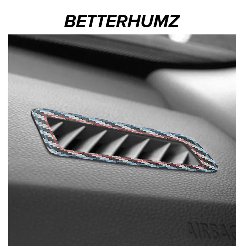 For BMW E90 E92 E93 Made of Alcantara Car Interior Dashboard Side Air Vent Outlet Trim Frame Performance Stickers Accessories