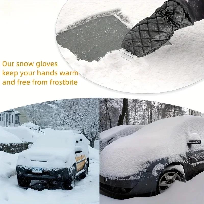 1 Set Heavy-Duty Windproof Winter Car Ice Scraper & Combo with Reinforced Grip, Convertible Snow Removal Tool - Portable